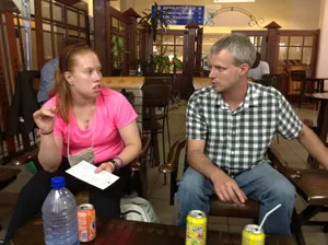 Mark and Jenna at the Airport